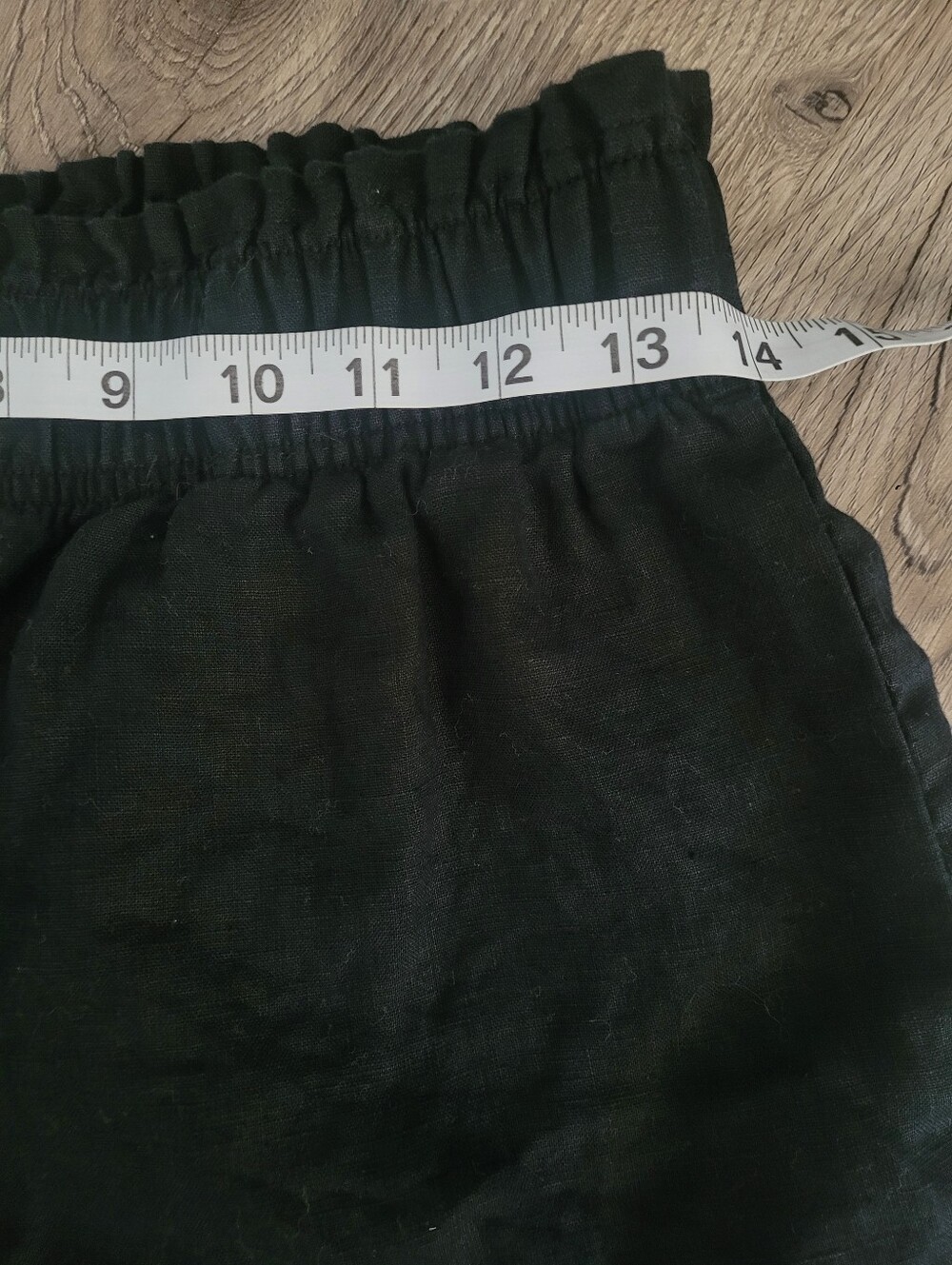 Quince 100% European Linen High Waisted Shorts - Black - Size XS - Picture 4 of 8